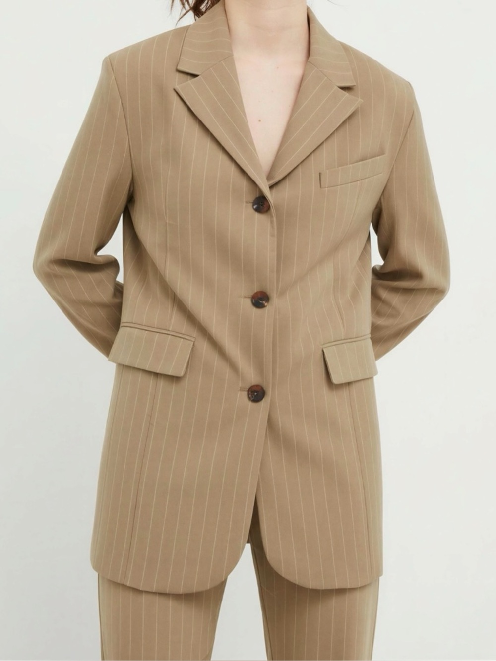 SAMSØE SAMSØE Frederika Oversized Blazer, Pinstripe Print, XXS